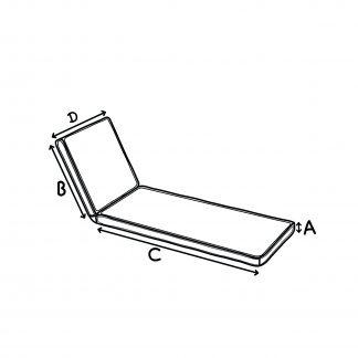 Outdoor Sun Lounge Cushion Line Drawing