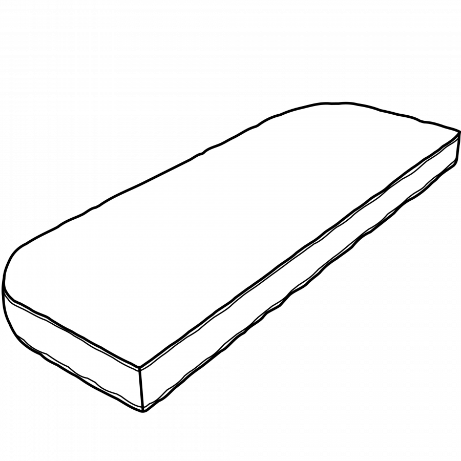 Tapered rounded bench cushion Tapered rounded bench cushion